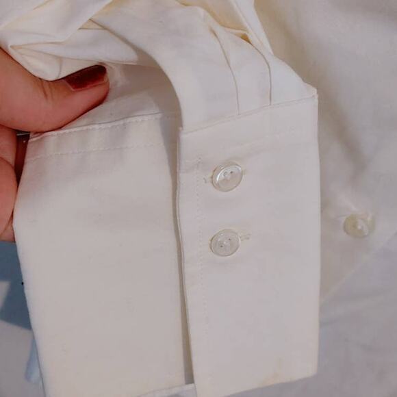 Ann Taylor Top Button Front Sz 4 White NWT - Picture 3 of 5